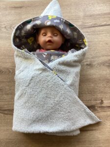 bad wikkeldoek ecru- strand