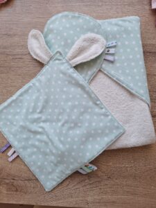 cadeauset ecru- mint dot