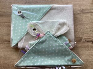 cadeauset ecru- mint dot