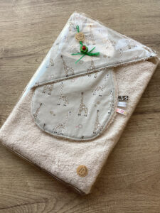 cadeauset ecru- giraffes